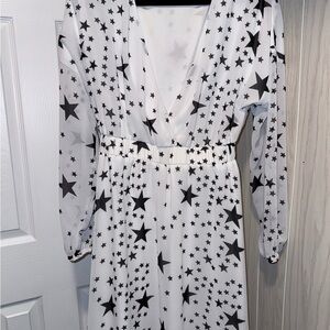 Starry Black and White Dress